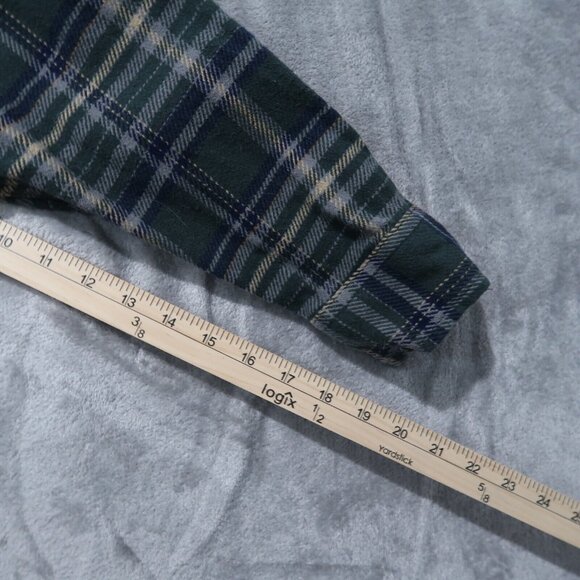 Woolrich Shirt Mens M Green Brawny Flannel Plaid Shacket Button Down Outdoors - Picture 13 of 16